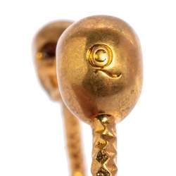 Alexander McQueen Twin Skull Gold Tone Open Cuff Bracelet 
