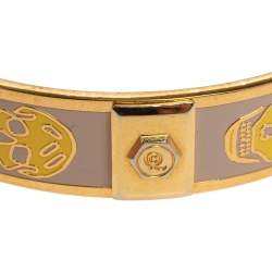 Alexander McQueen Bicolor Enamel Skull Bangle Bracelet