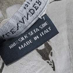 Pre Owned Alexander McQueen Off White Skull Printed Silk Scarf