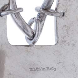 Alexander McQueen Silver Tone Studded Open Cuff Bracelet