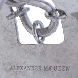 Alexander McQueen Silver Tone Studded Open Cuff Bracelet