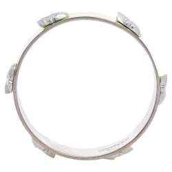 Alexander McQueen 3D Skull Neon Green Gold Tone Bangle Bracelet 