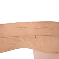 Pre Owned Alexander McQueen Pink Leather Wide Bow Embellished Waist Belt Size 80CM