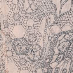 Pre Owned وشاح ألكسندر ماكوين حرير وقطن مطبوع وردي مربع