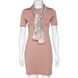 Pre Owned وشاح ألكسندر ماكوين حرير وقطن مطبوع وردي مربع