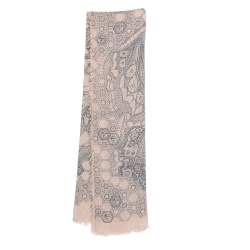 Pre Owned وشاح ألكسندر ماكوين حرير وقطن مطبوع وردي مربع