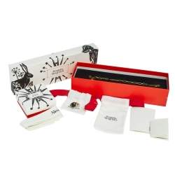 مملوكة مسبقًا Alexander McQueen Antique Gold Tone Chain Bracelet & Egg Charm Set