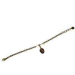 مملوكة مسبقًا Alexander McQueen Antique Gold Tone Chain Bracelet & Egg Charm Set