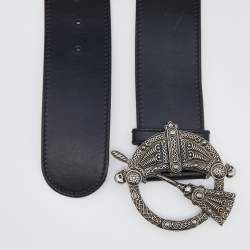 Alexander McQueen Black Leather Waist Belt 80cm