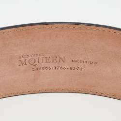 Alexander McQueen Black Leather Waist Belt 80cm