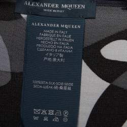 Alexander McQueen Grey Printed Silk Bandana 