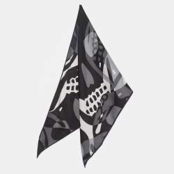 Alexander McQueen Grey Printed Silk Bandana 
