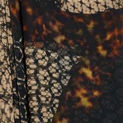 Alexander McQueen Black God Save McQueen Honeycomb Print Silk Scarf