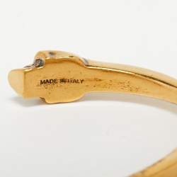 Pre Owned Alexander McQueen Gold Tone Skull Cuff Bracelet