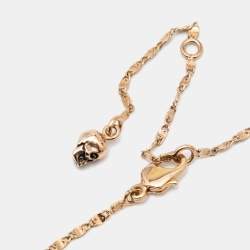 Pre Owned Alexander McQueen Pale Gold Tone Spider Pendant Necklace