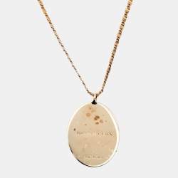 Pre Owned Alexander McQueen Pale Gold Tone Spider Pendant Necklace