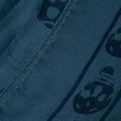 Alexander McQueen Slate Blue Skull Print Silk Chiffon Scarf