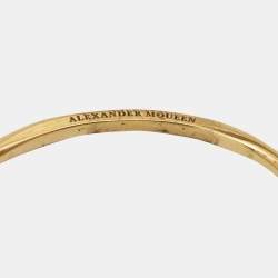 Alexander McQueen Gold Tone Skull Cuff Bracelet