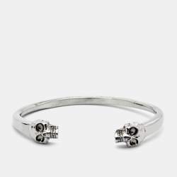 Alexander McQueen Silver Tone Skull Cuff Bracelet