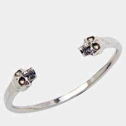 Alexander McQueen Silver Tone Skull Cuff Bracelet