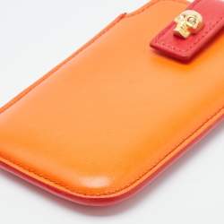 Alexander McQueen Red/Orange Skull Embellished iPhone 5/5s Cover