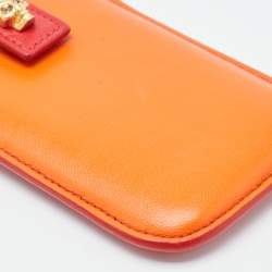Alexander McQueen Red/Orange Skull Embellished iPhone 5/5s Cover