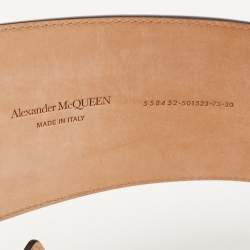 Pre Owned Alexander McQueen Black Leather Waist Belt 75CM