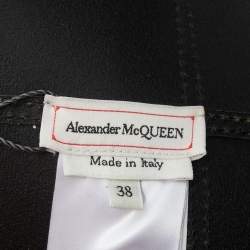 Alexander McQueen Black Leather Wide Waist Belt 38