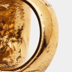 Alexander McQueen Skull Crystals Gold Tone Ring Size 55 