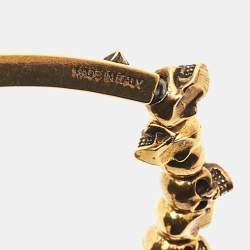 Pre Owned Alexander McQueen  Skull Gold Tone Stretchable Bracelet