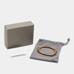 Pre Owned Alexander McQueen  Skull Gold Tone Stretchable Bracelet