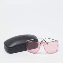 Alexander McQueen Pink/Silver AM0313S Skull Oversized Sunglasses