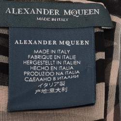 Pre Owned Alexander McQueen Black & Pink Printed Silk Square Scarf