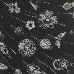 Alexander McQueen Black Butterfly Skull Print Modal and Wool Scarf