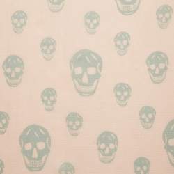 Pre Owned Alexander McQueen Light Pink Skull Print Silk Scarf
