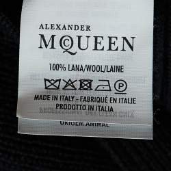 Pre Owned Alexander McQueen Black Rib Knit Detachable Collar Short Dress S