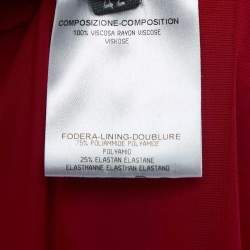 Pre Owned Alexander McQueen Red Jersey Ruched Midi Dress M