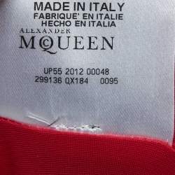 Pre Owned Alexander McQueen Red Jersey Ruched Midi Dress M