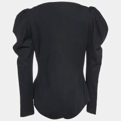Pre Owned Alexander McQueen Black Jersey Full Sleeves Bodysuit L