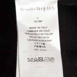 Pre Owned Alexander McQueen Black Metallic Sphere High-Neck Rib Knit Sweater S