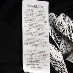 Pre Owned Alexander McQueen Black Swan Embroidered Cotton Tank Top S