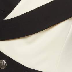 Alexander McQueen Black/White Wool Blend Asymmetric Blazer M