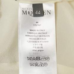 Alexander McQueen Black/White Wool Blend Asymmetric Blazer M