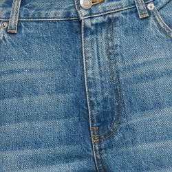 Pre Owned Alexander McQueen Blue Embroidered Denim Boyfriend Jeans M Waist 30"