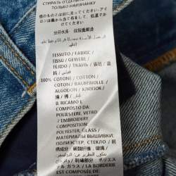 Pre Owned Alexander McQueen Blue Embroidered Denim Boyfriend Jeans M Waist 30"