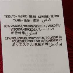 Pre Owned Alexander McQueen Red Rib Knit Ruffled Top S