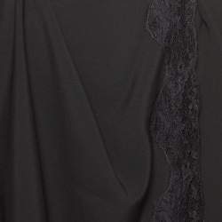 Alexander McQueen Black Lace Trim Wool Asymmetric Skirt S