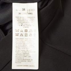 Alexander McQueen Black Lace Trim Wool Asymmetric Skirt S