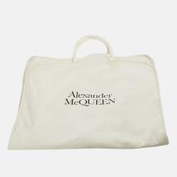 Pre Owned Alexander McQueen Black Leather Peplum Biker Jacket  M