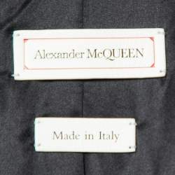 Pre Owned Alexander McQueen Black Leather Peplum Biker Jacket  M